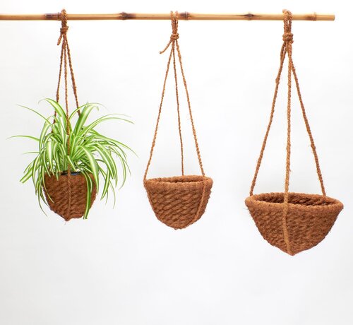 Bamboona Coconut Fiber Hanging Baskets - Plant Hangers - Natural