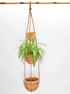 Bamboona Bamboo Hanging Baskets - Plant Hangers - Natural