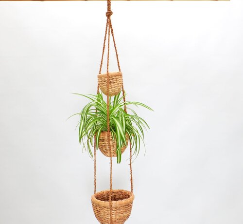 Bamboona Bamboo Hanging Baskets - Plant Hangers - Natural