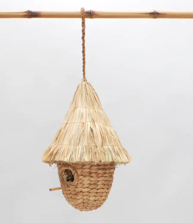 Rieten Vogelhuisje - Vogelverblijf - Naturel