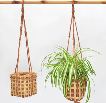 Bamboona Wicker Hanging Basket - Plant Hanger - Natural