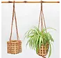 Panier suspendu en osier - Suspension pour plantes - Naturel