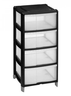 Atmosphera créateur d'intérieur Chest of drawers/Organizer - 4 Drawers - Black - Nocturnal Noir