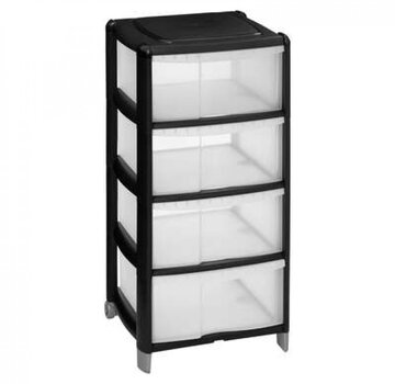 Atmosphera créateur d'intérieur Chest of drawers/Organizer - 4 Drawers - Black - Nocturnal Noir