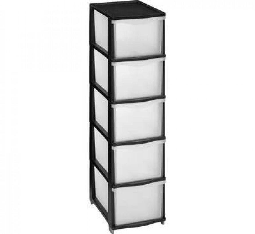 Chest of drawers/Organizer - 5 Drawers - Black - ShadowStacker