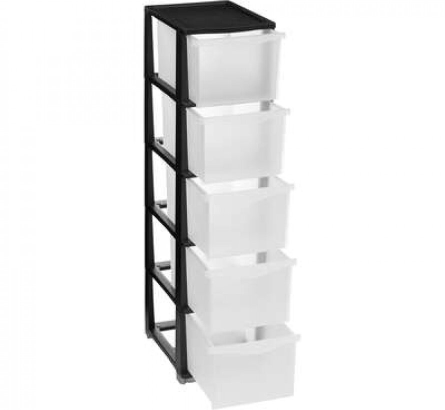 Commode/Organiseur - 5 Tiroirs - Noir - ShadowStacker