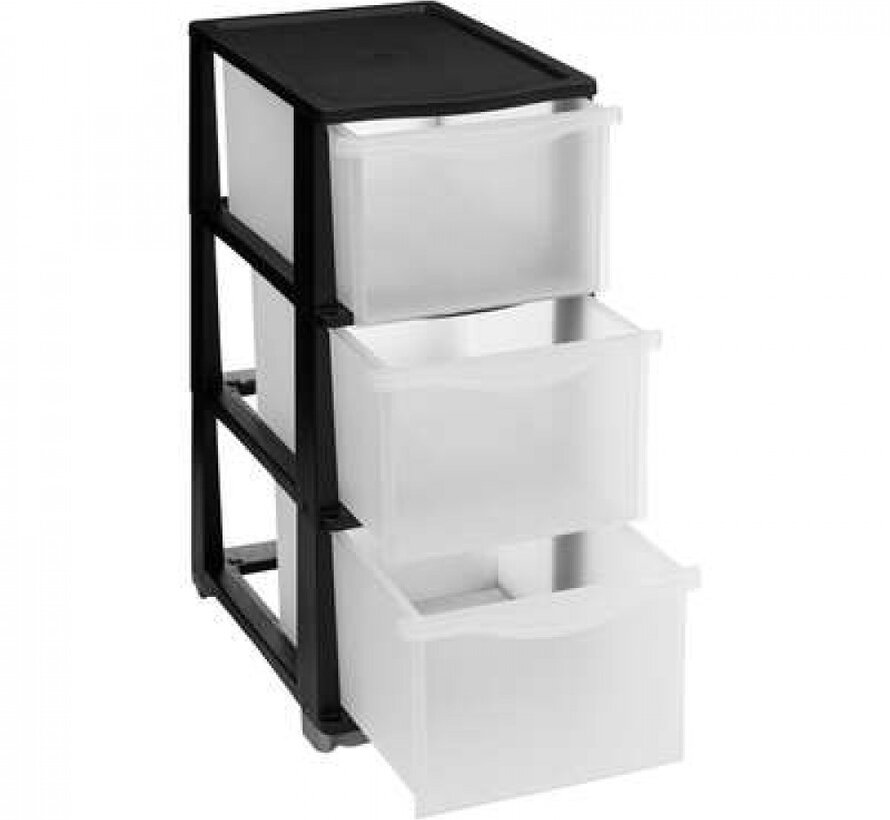 Commode/Organiseur - 3 Tiroirs - Noir - Encrier