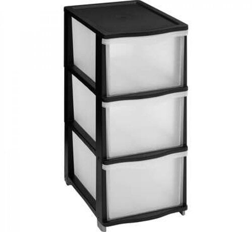 5Five Commode/Organiseur - 3 Tiroirs - Noir - Encrier