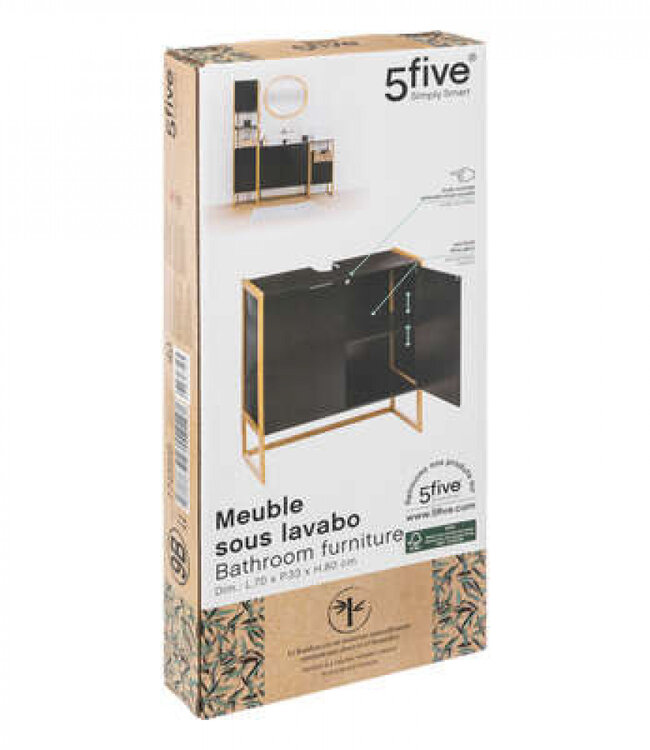 Wall cabinet - Sideboard - Black - Obsidian Prestige