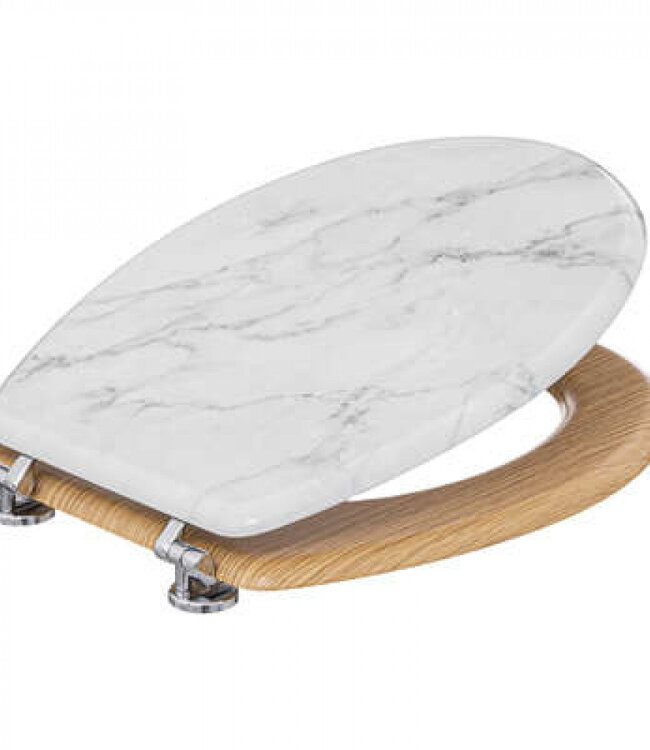 Witte Toiletbril - Marmer Look