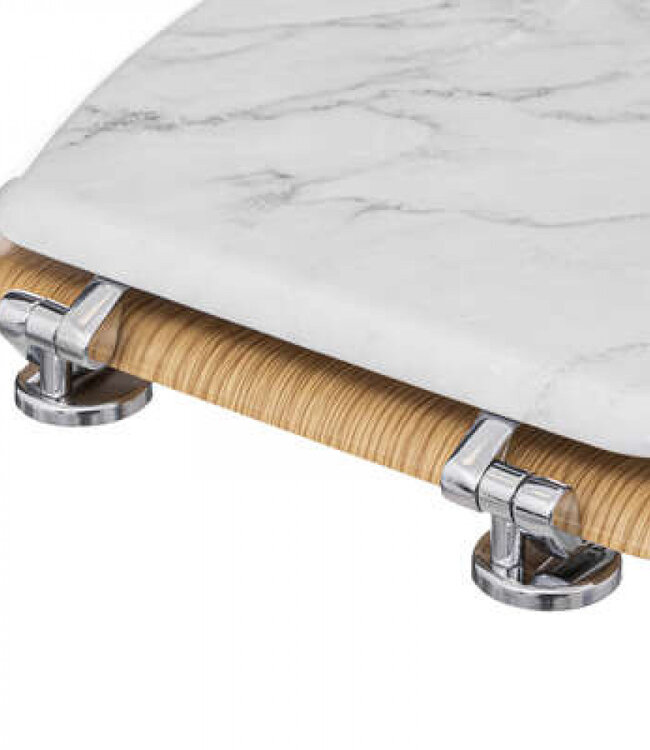 Witte Toiletbril - Marmer Look