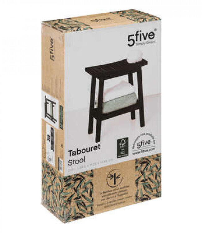 Bamboo Stool - Black