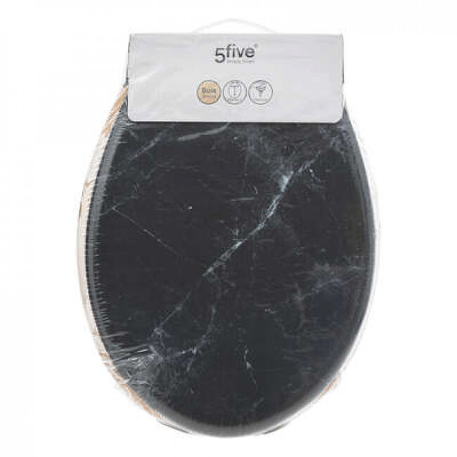 Zwarte Toiletbril - Marmer Look