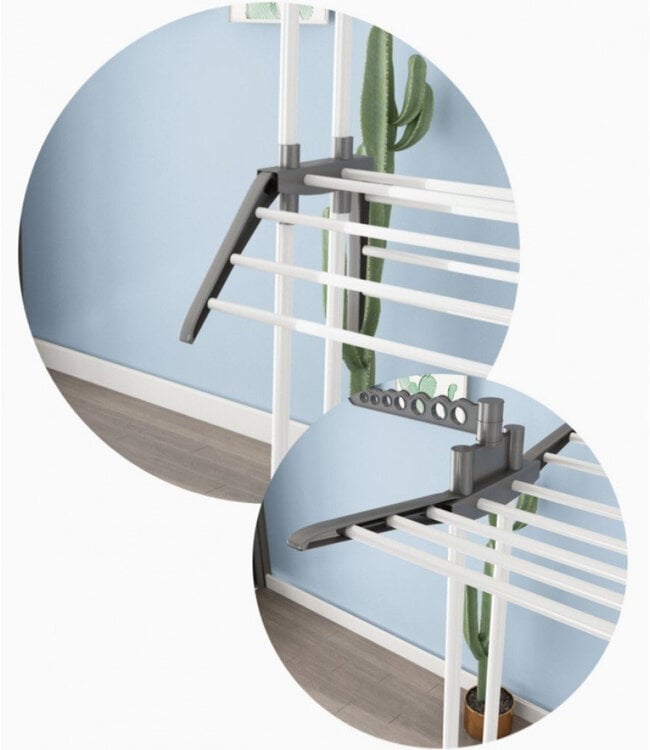 Laundry drying rack - Drying rack - With wheels - Foldable - White