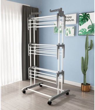 Ecarla Laundry drying rack - Drying rack - With wheels - Foldable - White
