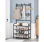 4-Tier Rack for Clothes and Shoes - Black - Confortime