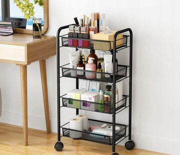 Ecarla Trolley with Wheels - 4-Layer - Black