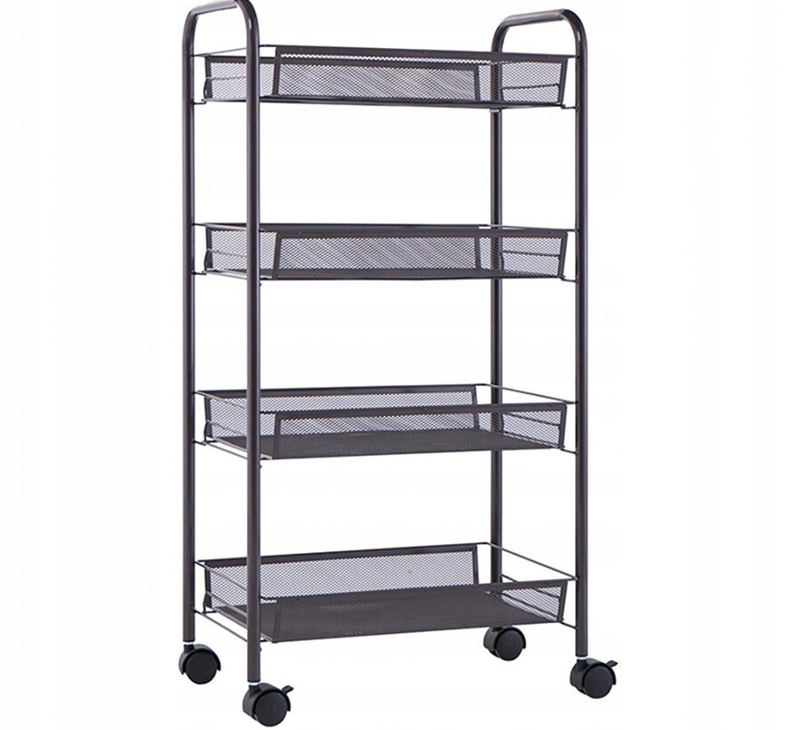 Trolley with Wheels - 4-Layer - Black