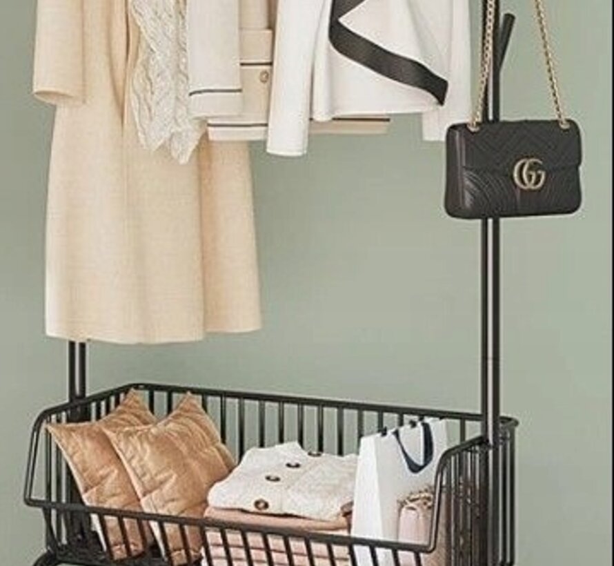 Standing Rack for Clothes and Shoes - Black - Confortime