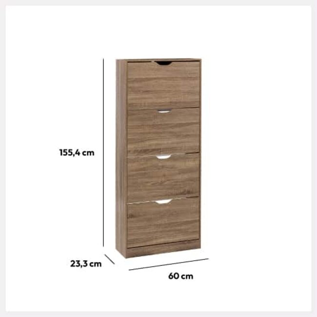 Shoe cabinet - 4 Drawers - Brown - 5Five