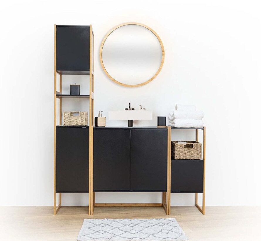 Bathroom cabinet - Column cabinet - Black - Bambino Noir