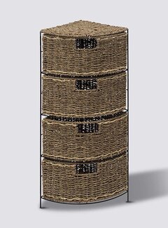  5Five Wicker Storage Set - Corner Storage - Standing - Brown