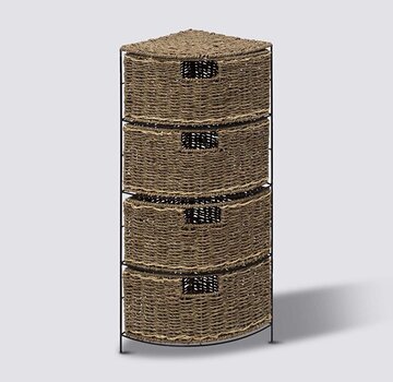  5Five Wicker Storage Set - Corner Storage - Standing - Brown