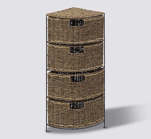 5Five Wicker Storage Set - Corner Storage - Standing - Brown