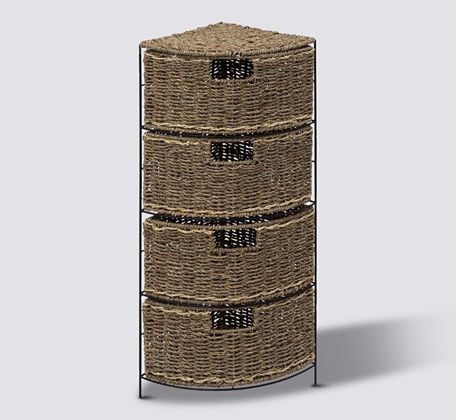 Wicker Storage Set - Corner Storage - Standing - Brown