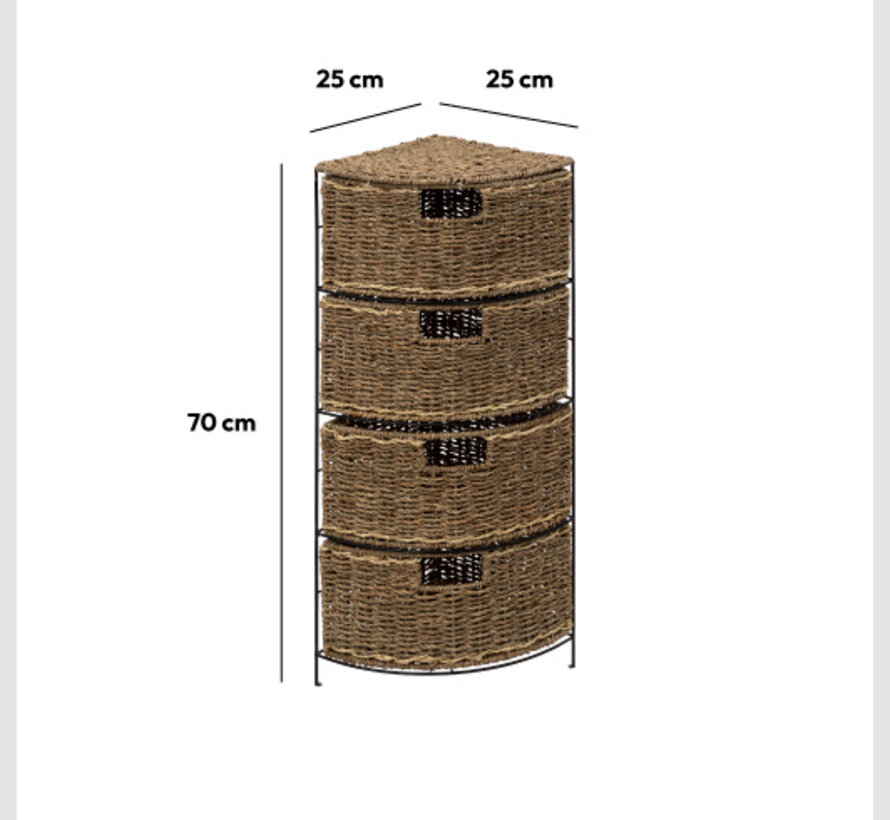Wicker Storage Set - Corner Storage - Standing - Brown