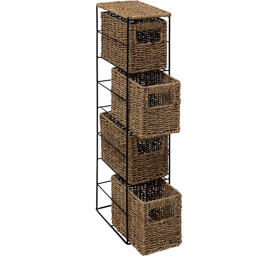 Wicker Storage Set - 4 Pieces - Standing - Brown