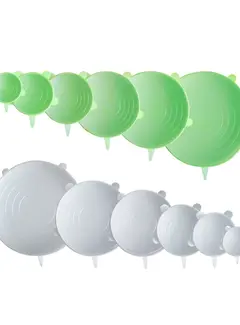 Gopandoo Couvercles en silicone - 6 pièces - Réutilisables - 2 couleurs