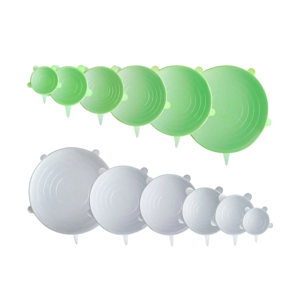 Couvercles en silicone - 6 pièces - Réutilisables - 2 couleurs - GoPandoo -  Koning Bamboe