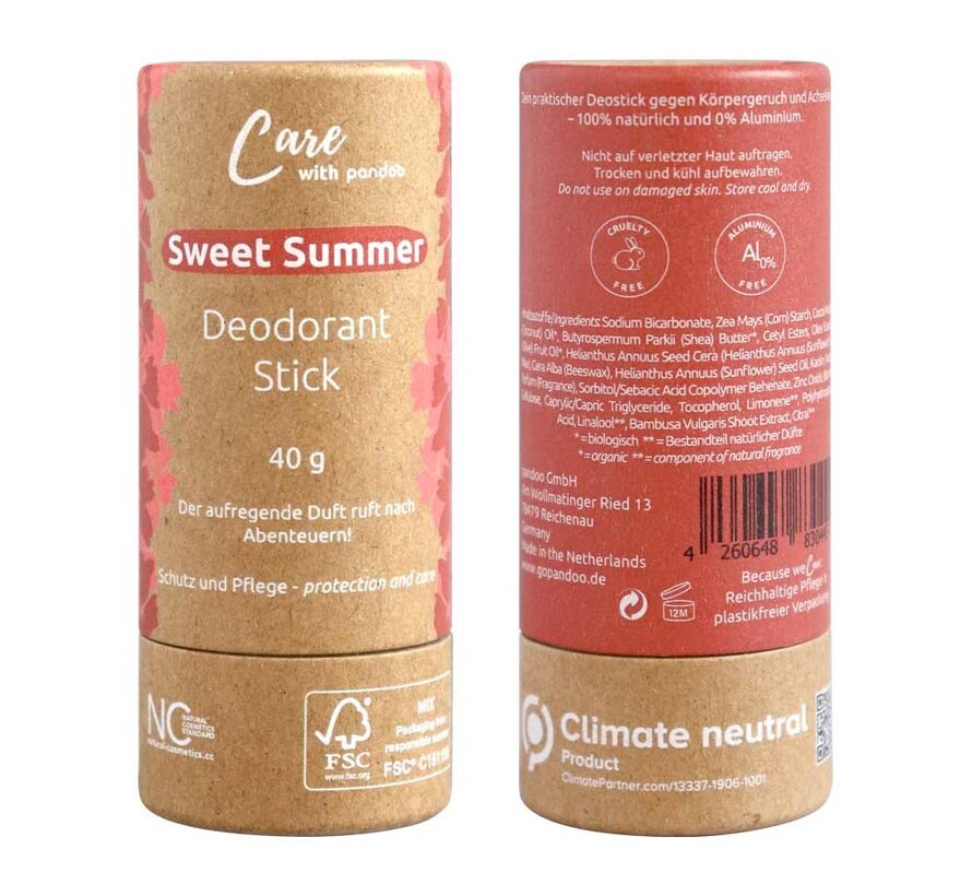 Déodorant Stick - 40g - Sweet Summer - GoPandoo