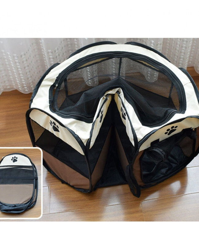 Dog run - Bench - Foldable - Brown/Red