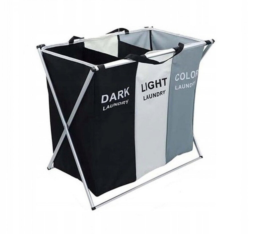 Large laundry basket - 3 Compartments - Foldable