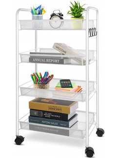 Ecarla Kitchen trolley - 4 Levels - White