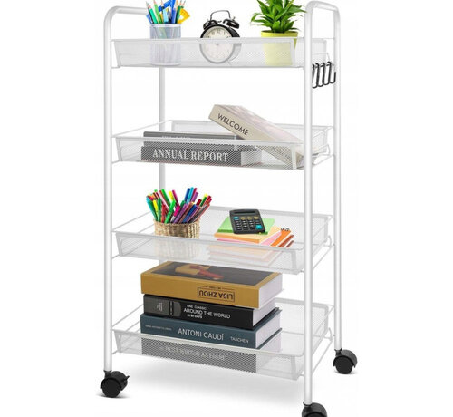 Ecarla Kitchen trolley - 4 Levels - White