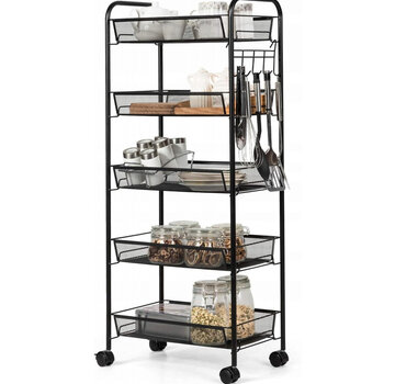 Ecarla Kitchen trolley - 5 Levels - Black