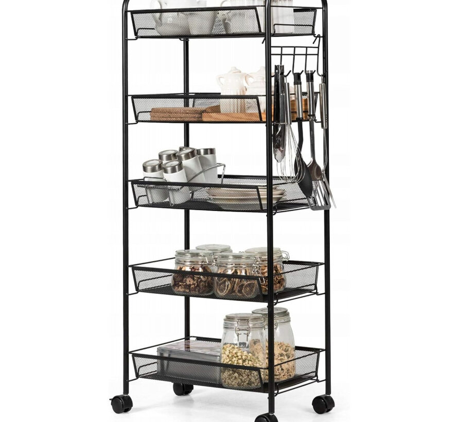 Kitchen trolley - 5 Levels - Black