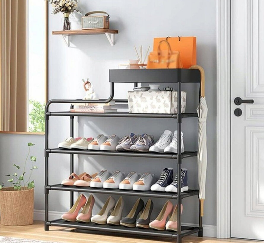 Shoe Cabinet - 5 Levels - Black