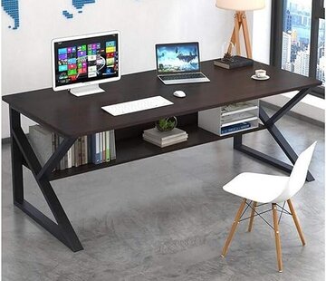 Ecarla Large Computer Desk - Modern - Black