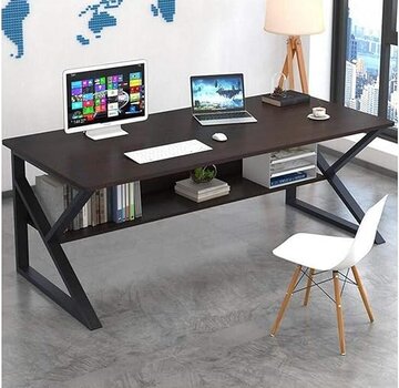 Ecarla Large Computer Desk - Modern - Black