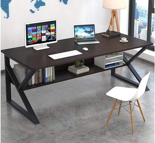 Ecarla Large Computer Desk - Modern - Black