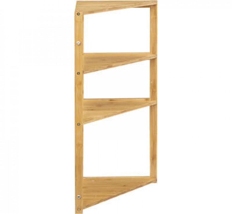 Corner shelf - 4 Levels - 36.6 x 33.5 x 80cm - Natural