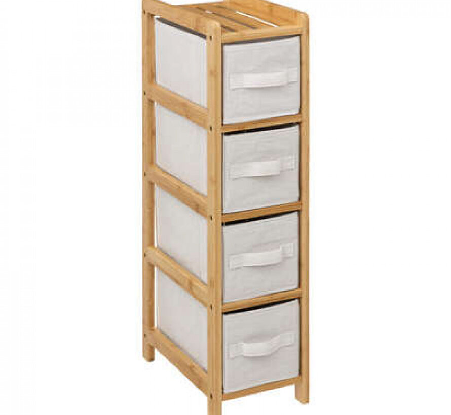 Bamboo Storage Cabinet - Bathroom Cabinet - 4 Levels
