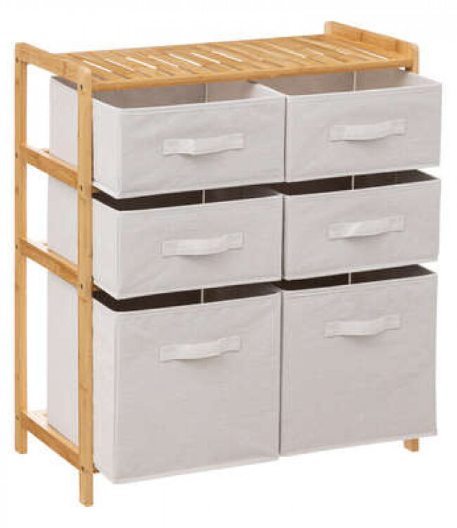 Bamboe Opbergkast - Badkamerkast - 6 Laden