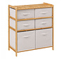 Bamboo Storage Cabinet - Bathroom Cabinet - 6 Drawers