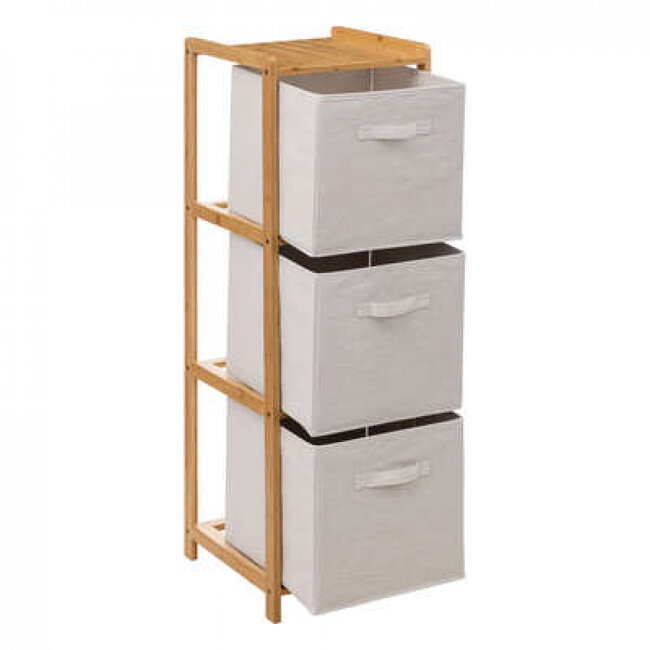 Bamboo Storage Cabinet - Bathroom Cabinet - 3 Levels