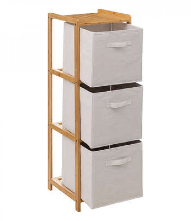Bamboo Storage Cabinet - Bathroom Cabinet - 3 Levels